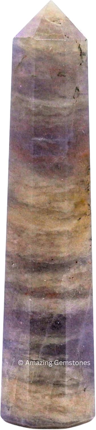 Amazing Gemstone Iolite Crystal Towers - Natural Healing Crystal Point Obelisk for Reiki Healing and Crystal Grid (3 Inch)