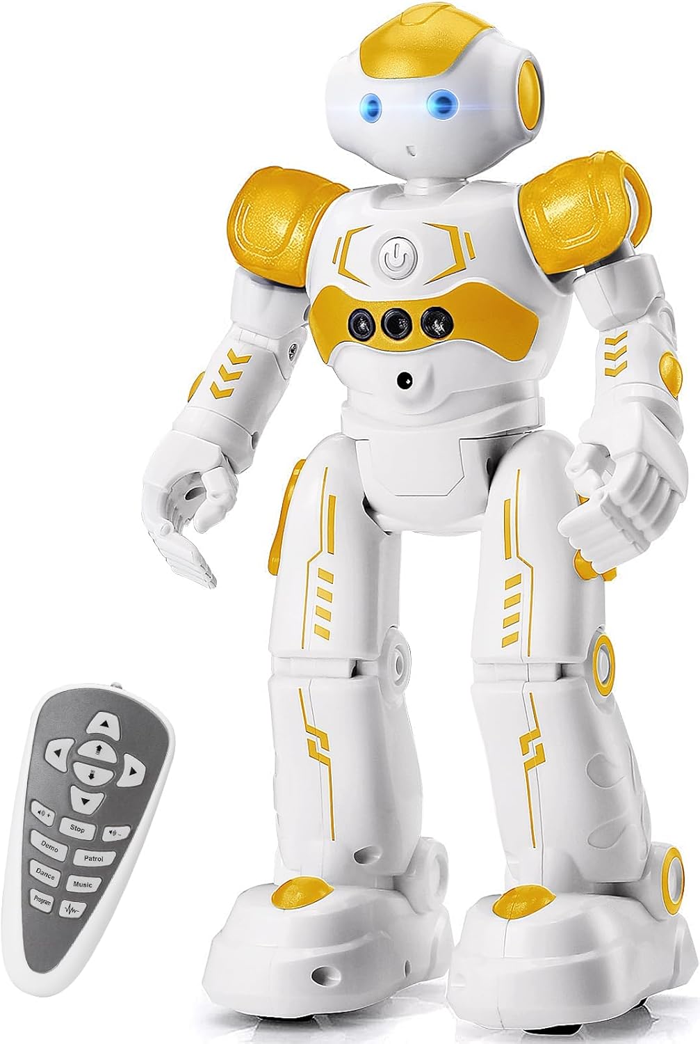 KingsDragon RC Robot Toys for Kids, Gesture & Sensing Programmable Remote Control Smart Robot for Age 3 4 5 6 7 8 Year Old Boys Girls Birthday Gift Present,Yellow