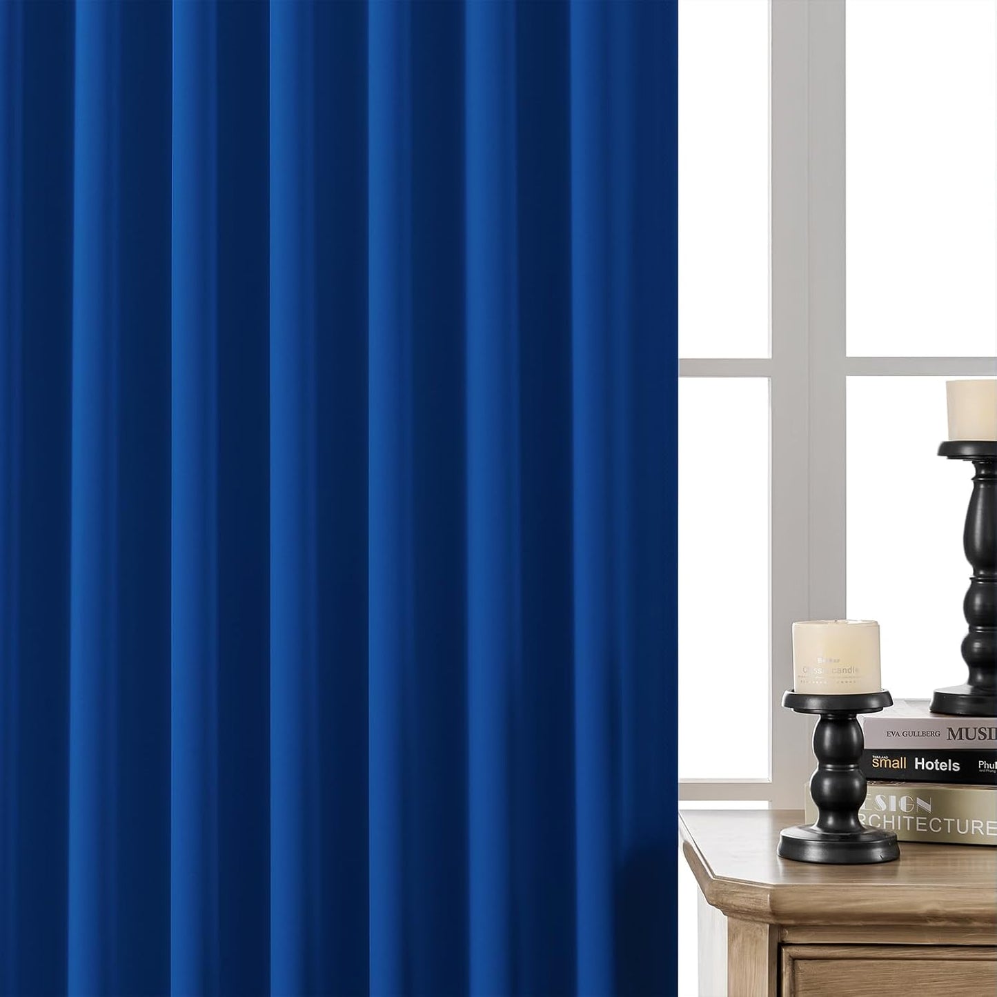 Joydeco Blackout Curtains 96 Inches Long for Bedroom, Thermal Insulated Black Out Curtains 2 Panels Set, Room Darkening Drapes for Living Room Window (W52 x L96 Inch, Royal Blue)