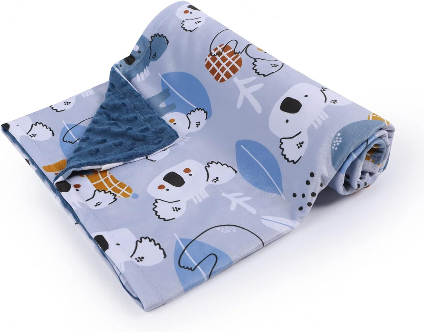 Baby Blanket for Boys Girls Soft Minky with Double Layer Dotted Backing, Koala Printed 30 x 40 Inch Receiving Blanket