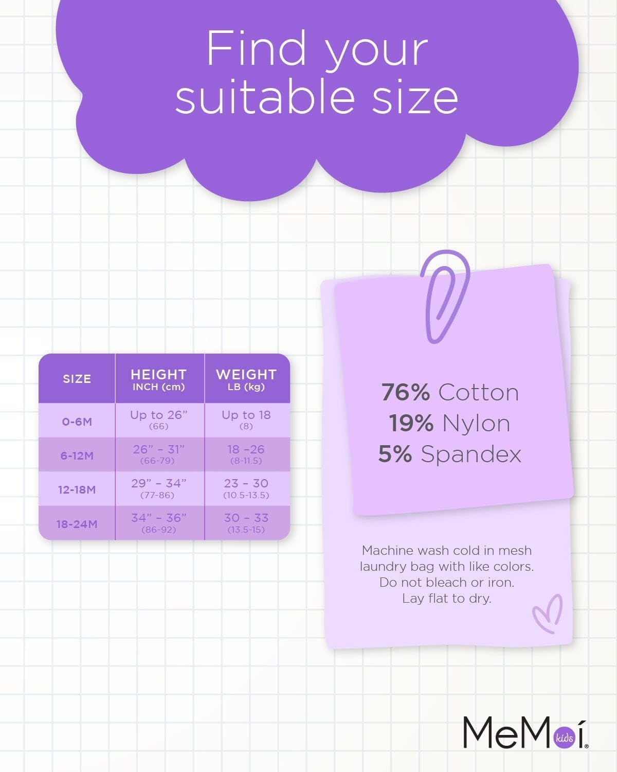 MeMoi Pelerine Stitch Girl's Cotton Blend Tights