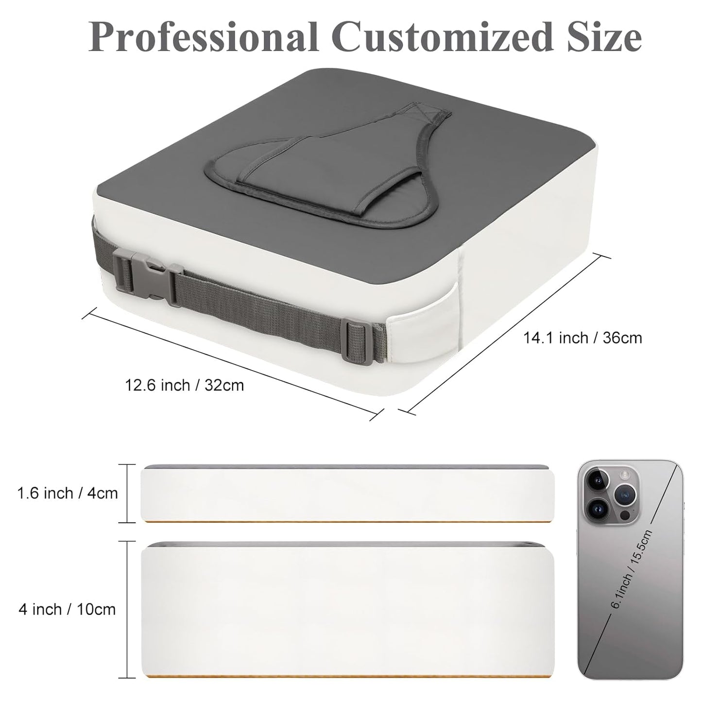 Toddler Booster Seat for Dining Table, Non-Slip Kitchen Chair Booster Cushion with Backrest and Adjustable Straps, Portable PU Waterproof Travel Baby Booster Increasing Cushion