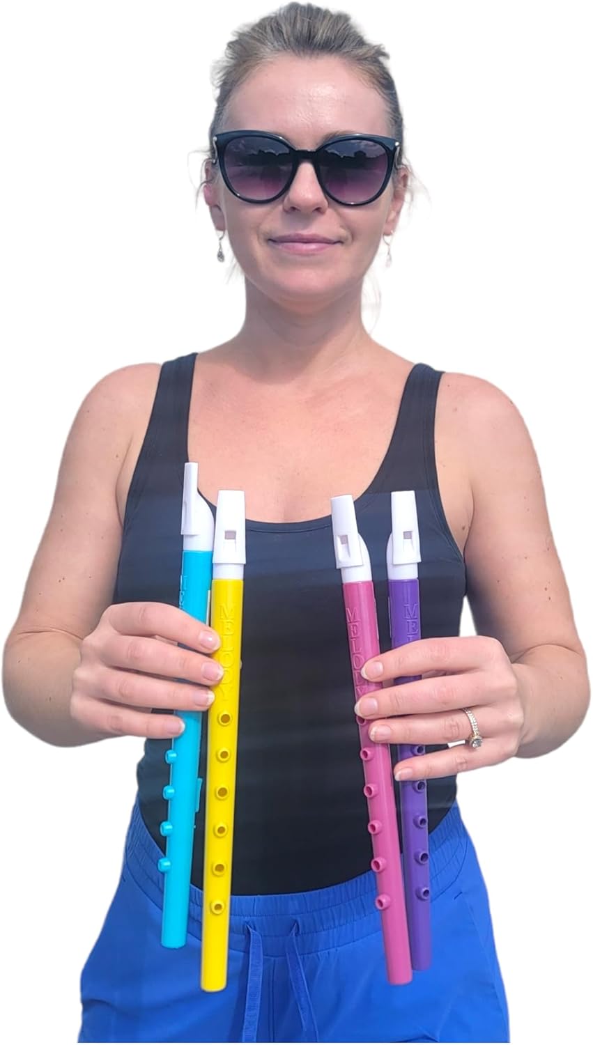 Assorted Colors Plastic Flutes (11") 6 Holes. Musical Wind Recorders Sound Instrument for Kids Toy for Music Party Favors Supplies (24 Flutes)