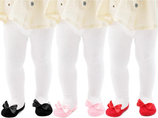 Mini angel Baby Tights Non Slip Baby Girl Tights Plain/Shoe-Look Leggings Seamless Pantyhose Warm Cotton Leggings Non-Skid