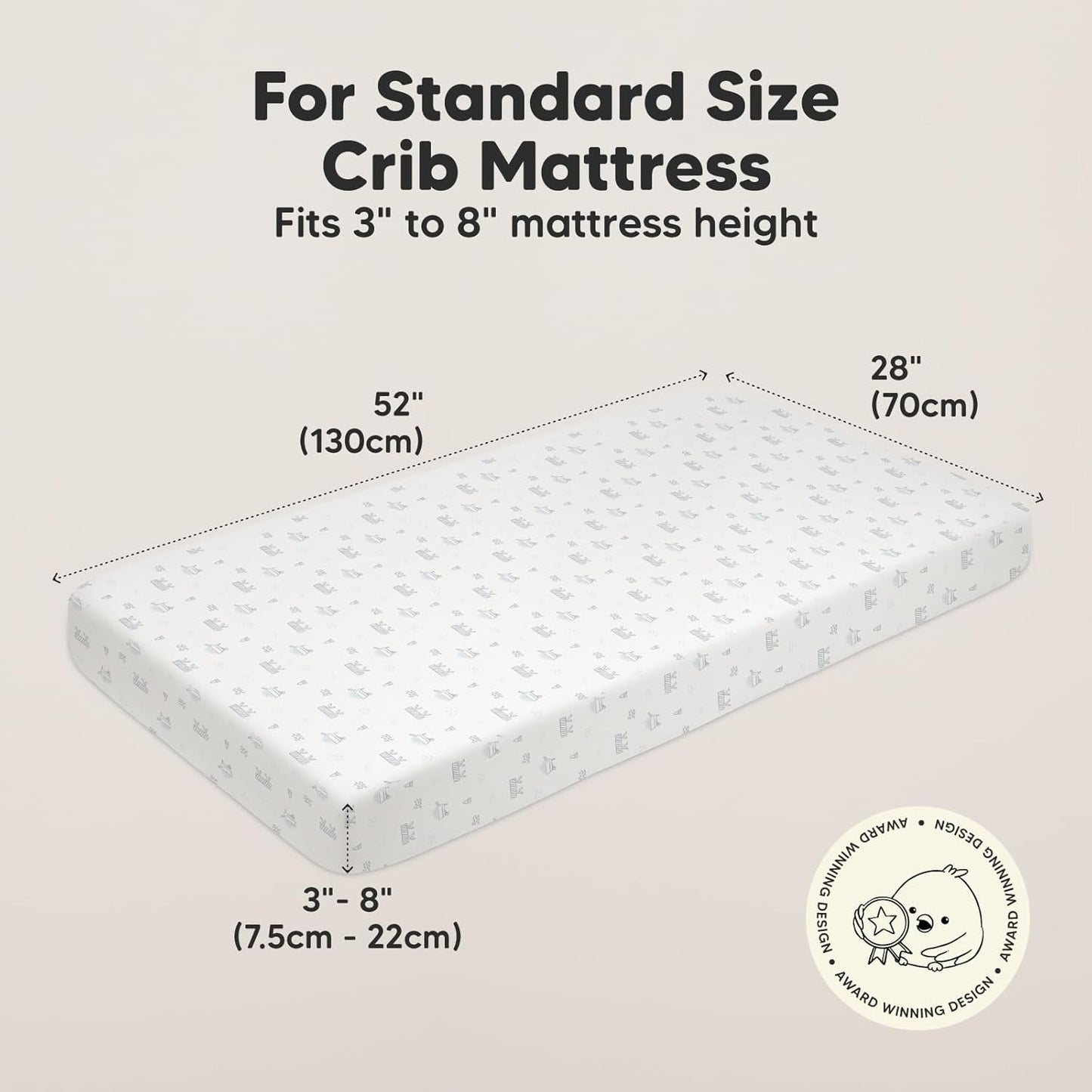 KeaBabies 2-Pack Organic Crib Sheets for Boys, Girls - 52x28 Fitted Crib Mattress Sheet Neutral, Breathable Jersey Cotton Cover for Baby Bed, Toddler Mattress, Soft & Cute Prints (Excavation)