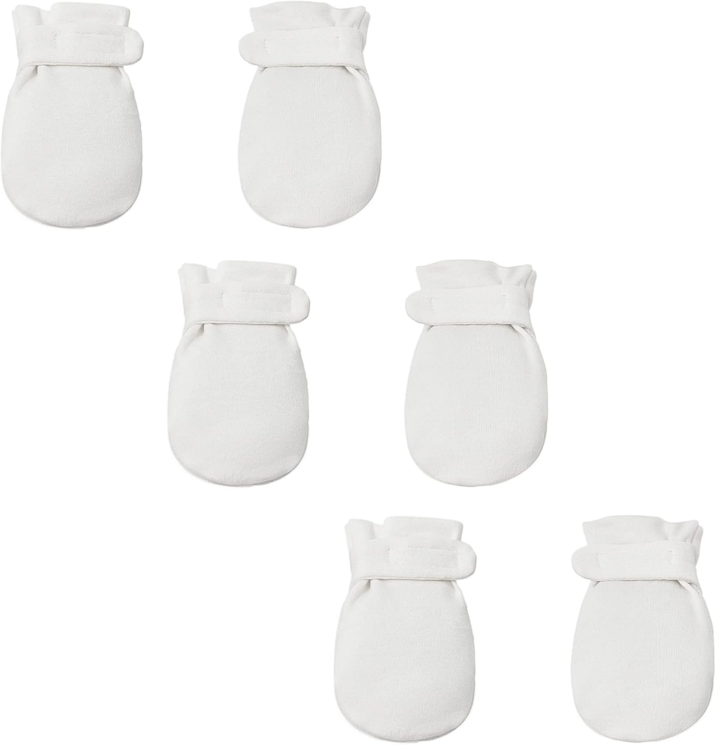 Newborn Baby No Scratch Mittens Stay On, 100% Cotton Breathable, Adjustable Infant Gloves for Baby Boys Girls Mittens