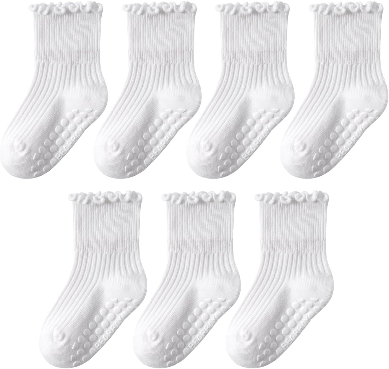 Baby Non Slip Ankle Socks with Grippers for 0 Months-7 Years Old Walking Socks