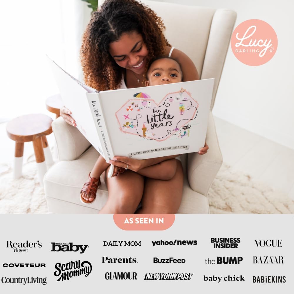 Lucy Darling The Little Years Toddler Baby Memory Book - Ages 1 to 6 Years Old Album For Baby Girl - Milestone Scrapbook To Record Precious Memories - Keepsake Record Book