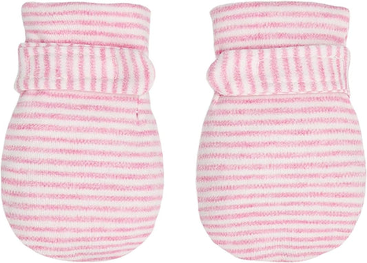 Newborn Baby No Scratch Mittens Stay On, 100% Cotton Breathable, Adjustable Infant Gloves for Baby Boys Girls Mittens