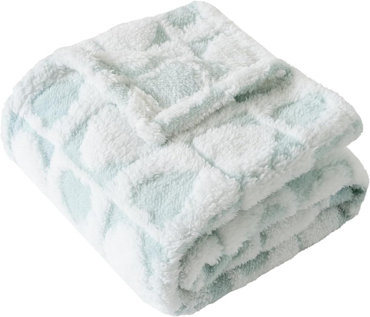 Fleece Baby Blanket for Boys 3D Checker Design, Warm Cozy and Fluffy Infant Newborn Toddler Small Receiving Blankets for Crib Stroller, 30x40 Inches, Blue