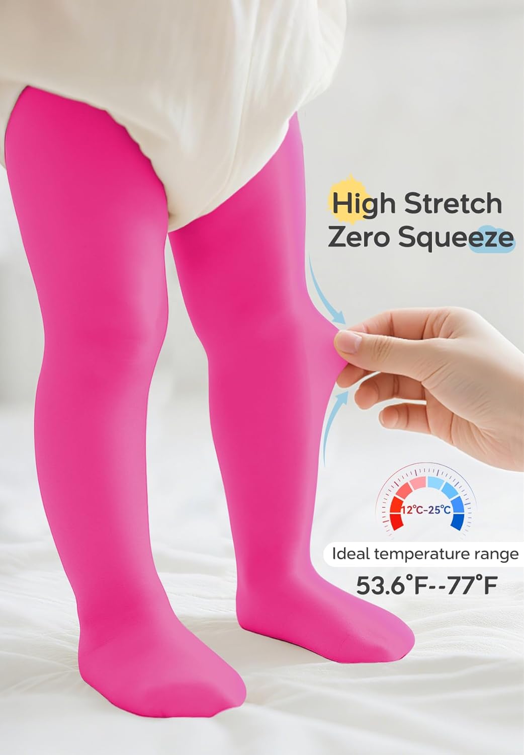 Ultra Soft Toddler Ballet Tights for Girls - Footed Dance Tights Colorful Baby Girls Leggings for Daily Party Halloween 1-6T