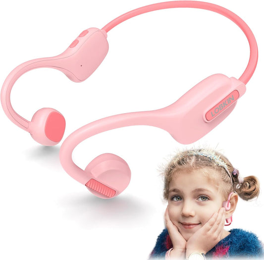 LOBKIN Kids Headphones Open Ear,Bluetooth 5.3 Air Conduction Wireless Lightweight Kids Earbuds IPX5 Waterproof with Microphone for School,Home and Outdoor Activities Gifts for Boys Girls