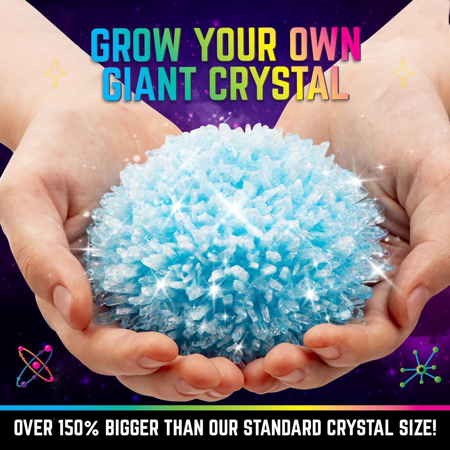 Original Stationery Starry Night Giant Crystal Growing Terrarium Kit for Kids, Fun Crystal Growing Kit with Glow in The Dark Stickers and Glitters, Awesome Gift Idea and Science Kits, Ages 3-14