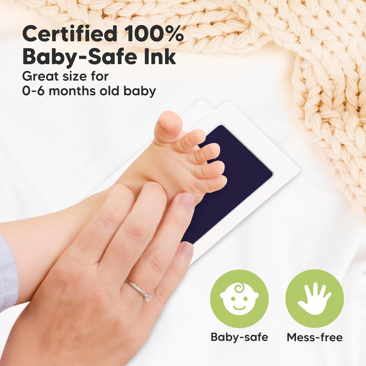 4-Pack Inkless Baby Hand and Footprint Kit - Mess Free Ink Pad for Newborn Keepsake, Dog Nose & Paw Print Kit, Clean Touch Ink Pad for Baby Hand & Footprints, Ideal New Mom Gifts (Twilight)