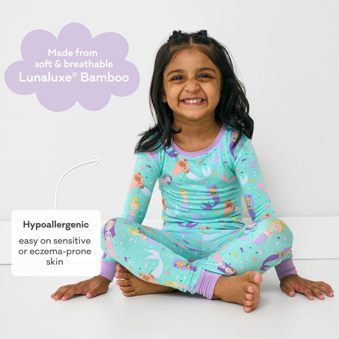 Little Sleepies Two-Piece Pajama Set for Boys & Girls, Soft Viscose from Bamboo Toddler Pajamas for Kids, Family Matching PJs