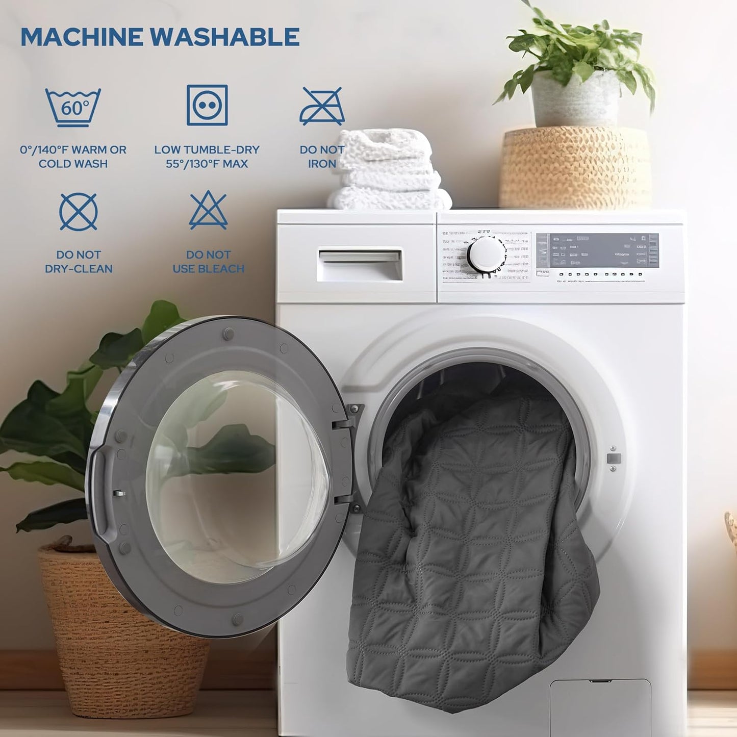 2 Pack Waterproof Mattress Protector, King Size Mattress Pad with Deep Pocket 6"-18" Depth, Soft Breathable Dirt-Proof Single Bed Mattress Cover for Bedroom, Dorm Room (Gray)