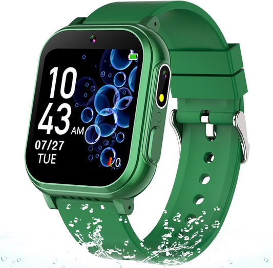 Waterproof Smart Watch for Kids Boys Toys Age 5-12 with 32 Games, Dual Camera, Habit Tracking, Music Player, Video, Alarm Clock, HD Touchscreen Kids Smart Watch Gift for Kid Age 6 7 8 9 10
