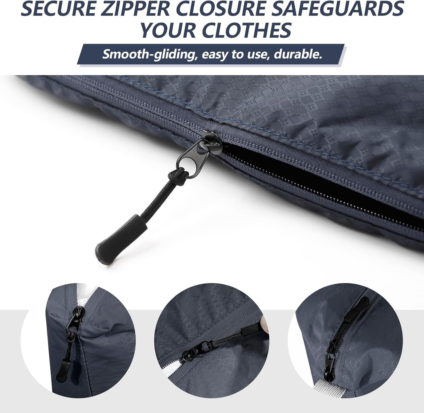 MissBoy Laundry Bag, Nylon Dirty Clothes Storage Bag, Splash-proof Travel Camping Laundry Bags with Zip, Lightweight Foldable Swimming Dry Wet Bag