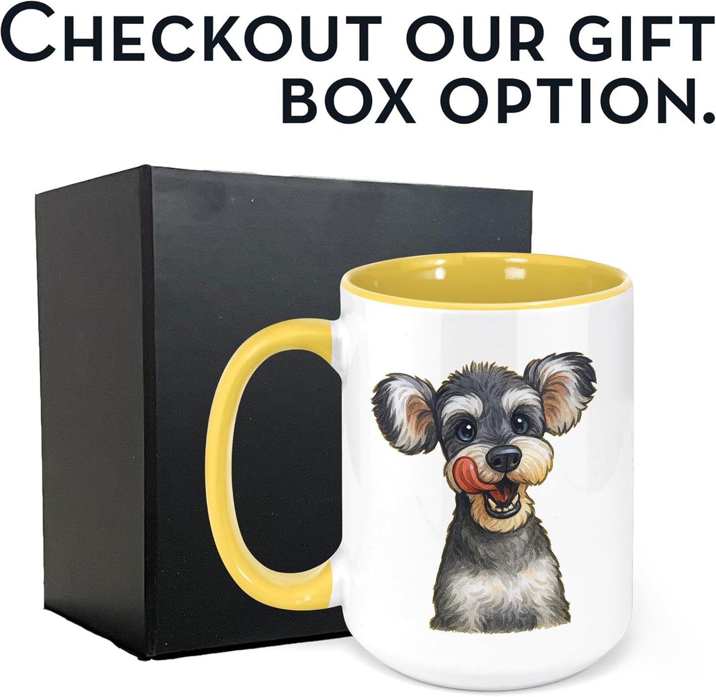 Personalized Coffee Mug, Custom Photo Caricature Gift, Funny Customized Coffee Gift for Men & Women, Custom Mugs with Pictures, Yellow 15oz Customized Ceramic Tea Cup