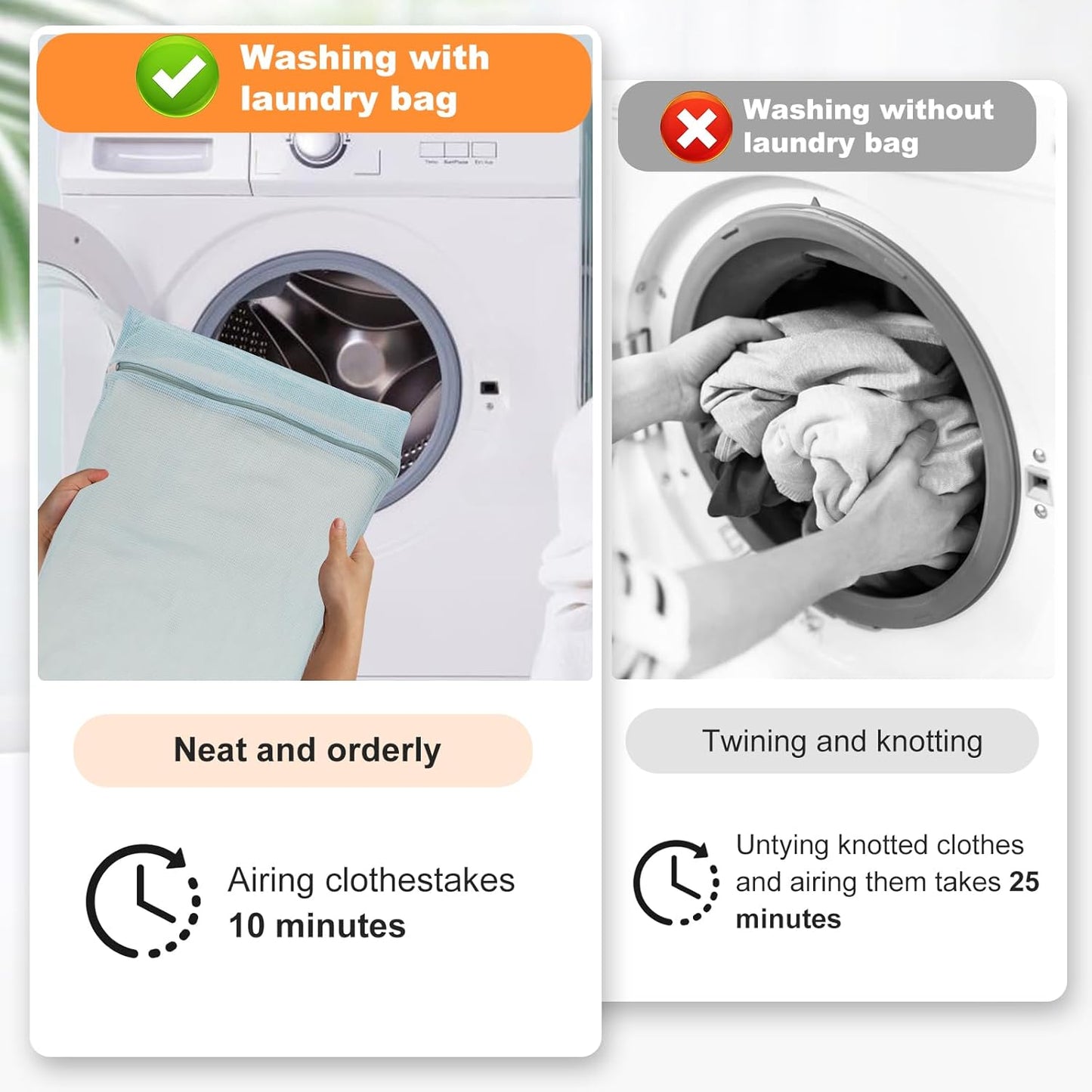 4-Piece Blue Large Durable Organic Cotton Mesh Laundry Bags with Sturdy Zippers and Breathable Mesh are Delicate Laundry Bags for Underwear, Clothes, Pants and Socks