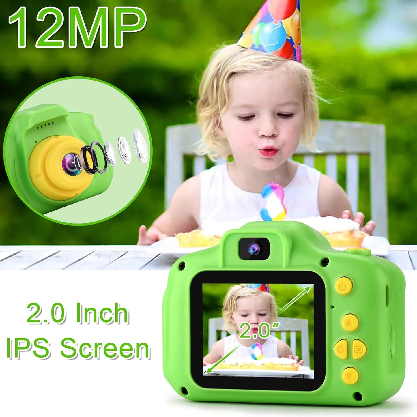 GKTZ Toys for Girls Age 3-8, Kids Camera Digital Video Toddler Camera Children Camcorder Birthday Gifts for 3 4 5 6 7 8 Year Old Girls with 32GB SD Card