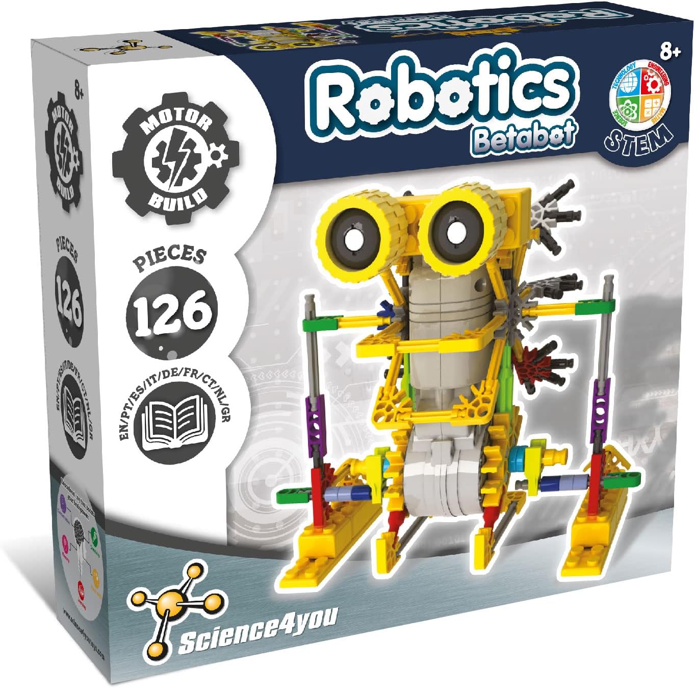 Science4you - Betabot Robot Building Kit for Kids 8-14 Years - Build Your Own Robot with This Construction Kit, Robotics Kit with 126 Pieces, Educational Toys for 8 Year Olds, Stem Toys Age 8+