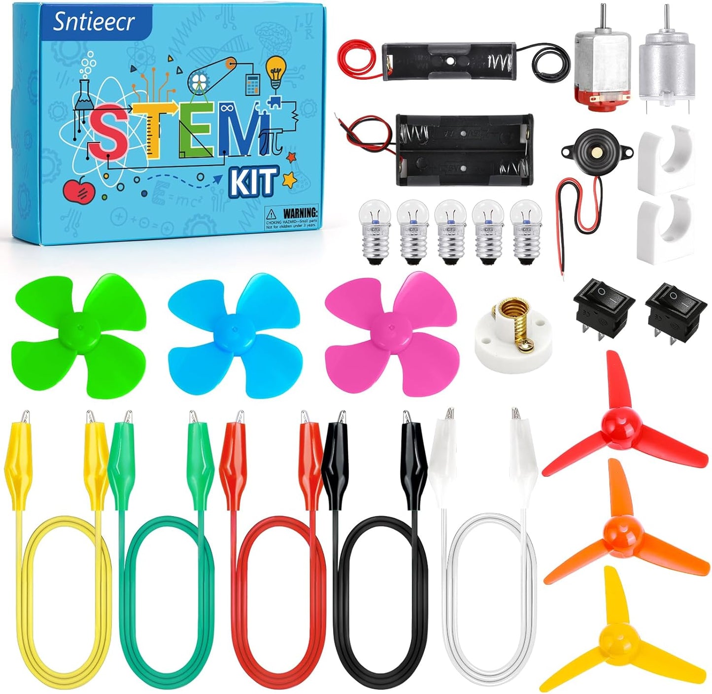 Sntieecr Electric Circuit Motor Kit for Kids 8-12, Electric Motor Kit with Box for DIY STEM Science Project, Educational Montessori Learning Kits Sets Science Kits Present for Children