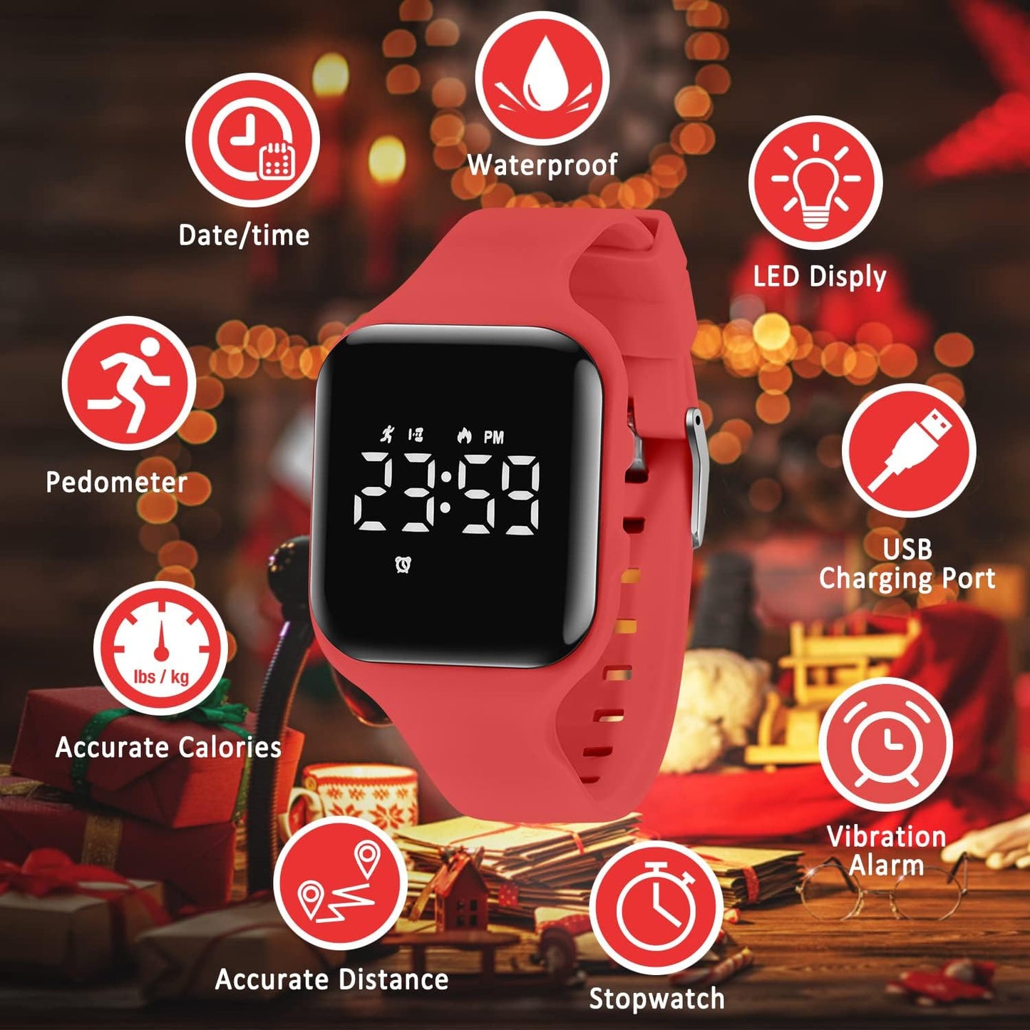 Kids Watches for Girls Boys Digital Sport Watch with Step Counter Pedometer Vibration Alarm Clock, No App Waterproof Fitness Tracker Kids Watch Boys Girls Teens Students Ages 5-16