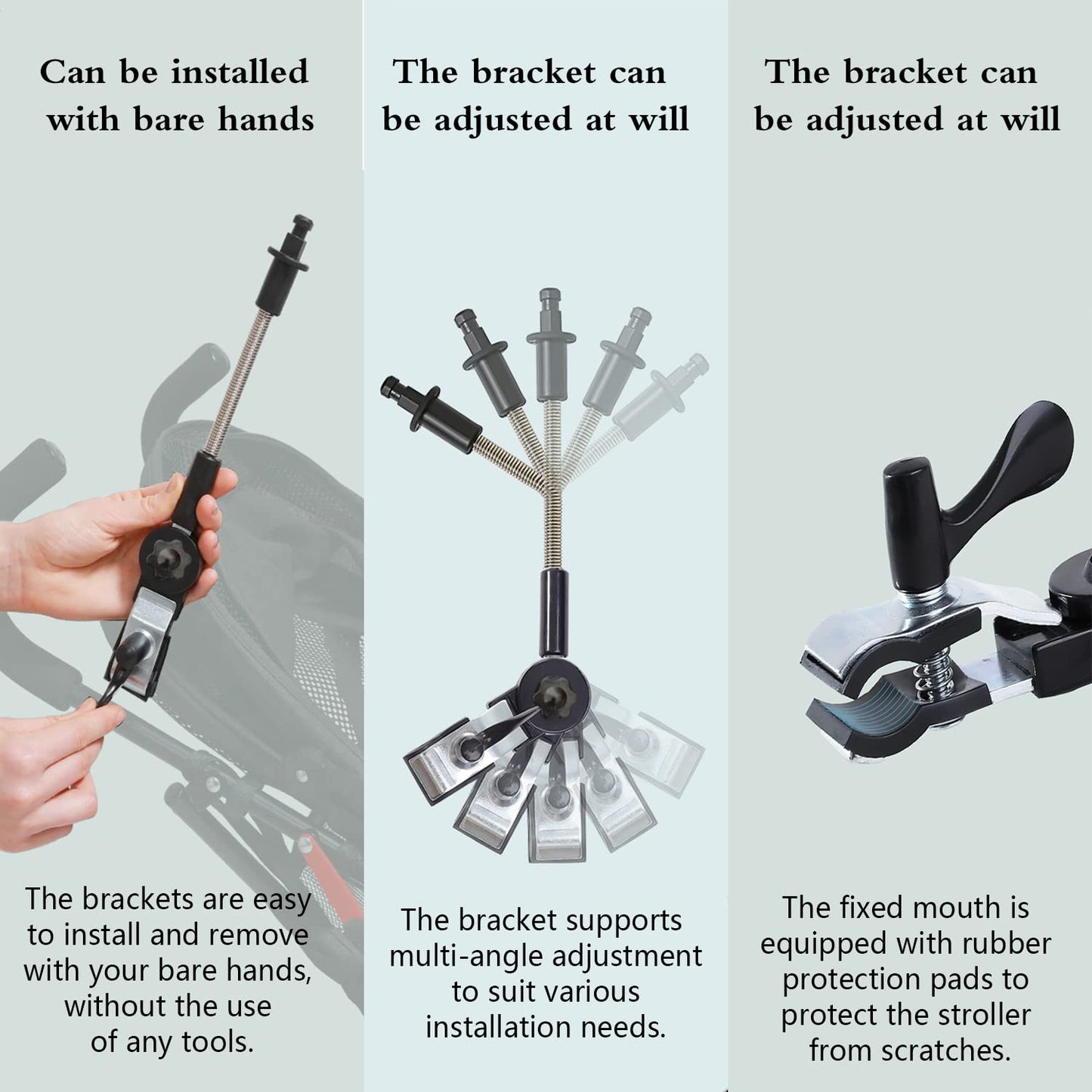 Universal Baby Parasol, Baby Stroller Sun Shade Sun Protection Sun Shade for Strollers, Waterproof Umbrella for Trolley Bike, Bicycle Umbrella with Holder Clip Clamp