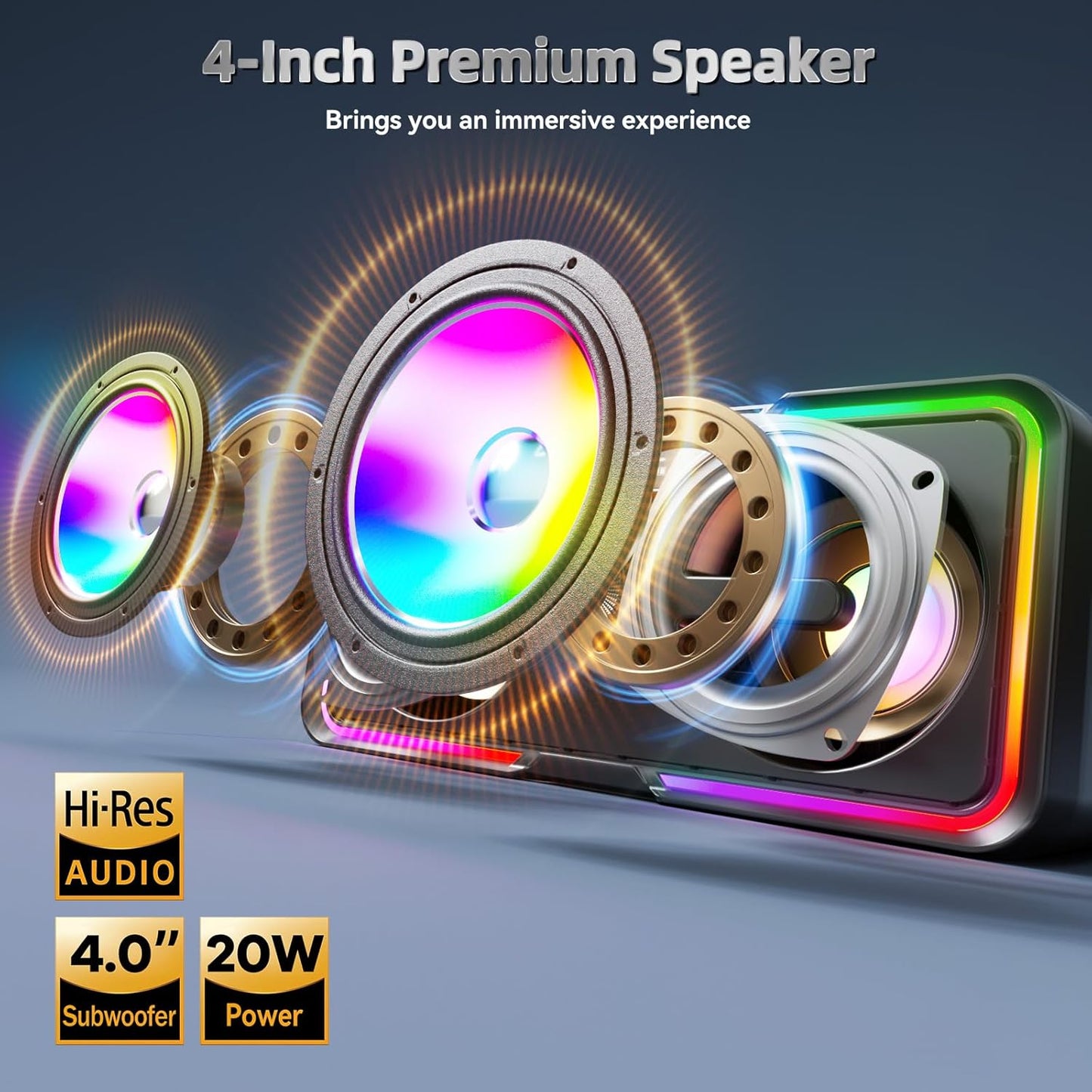 SD-215 Bluetooth Karaoke Machine for Adults & Kids- 2 Wireless Mics, 80W Powerful Sound, Rechargeable,15-Hour Playing, 6500mAh, LED Lights, Supports BT/USB/AUX for Home Parties Outdoor Gatherings