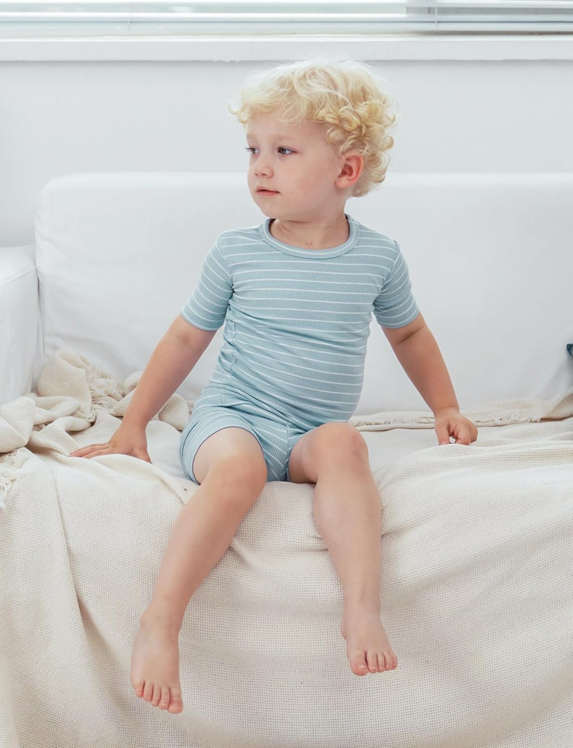 AVAUMA Stripe Pattern Baby Boys Girls Pajama Set Kids Toddler Snug fit Ribbed Sleepwear pjs for Daily Life Style