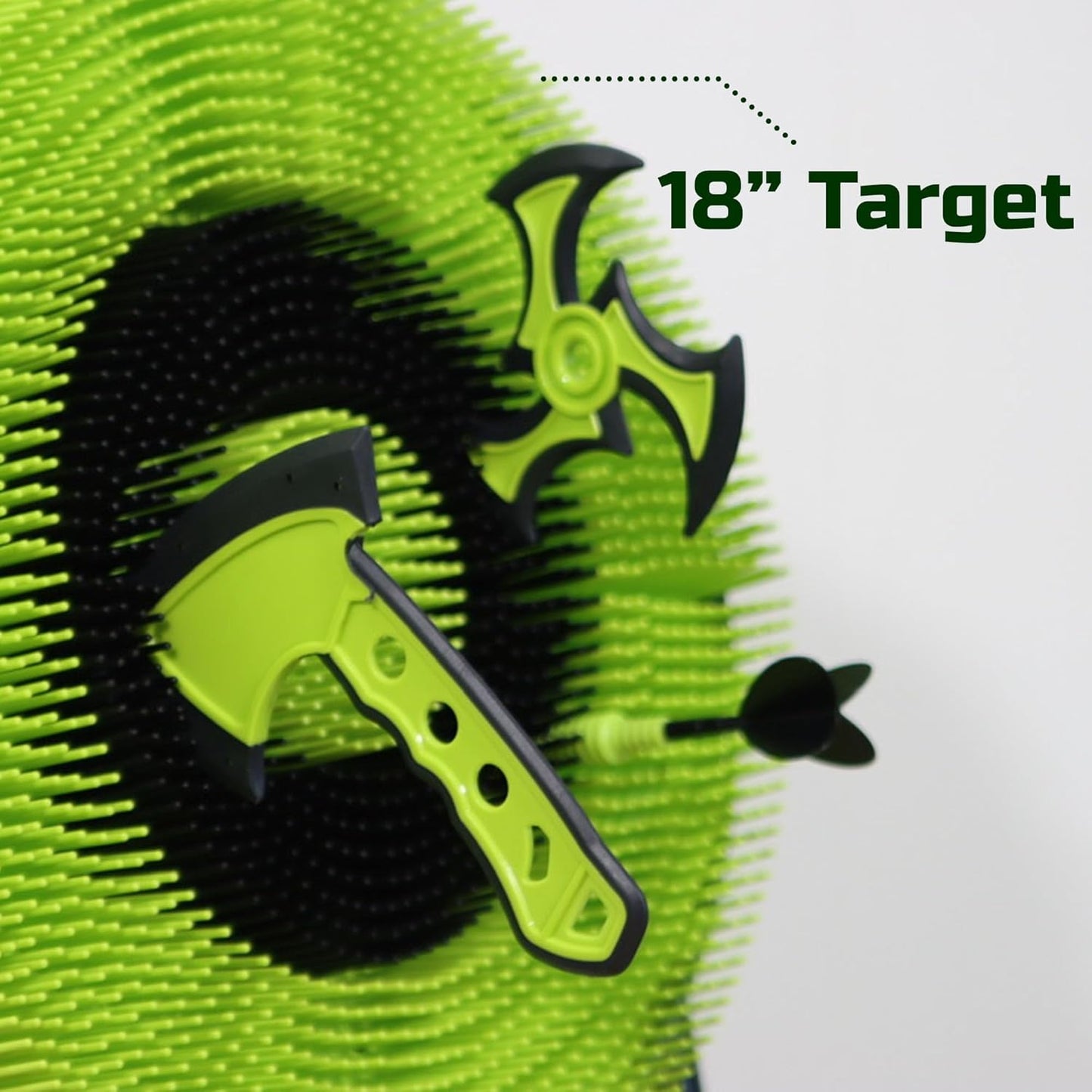 Leeray 3-in-1 bristle axe target board game - throwing target game set with throwing axes, lawn darts, and ninja throwing stars - axe throwing game for backyard outdoor games for kids and adults