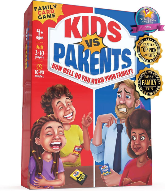 Kids VS Parents – A Hilarious Family Game with Conversation Starters & Fun Challenges – Card Game for Kids, Teens & Adults | Perfect for Game Night, Travel, or Gifts