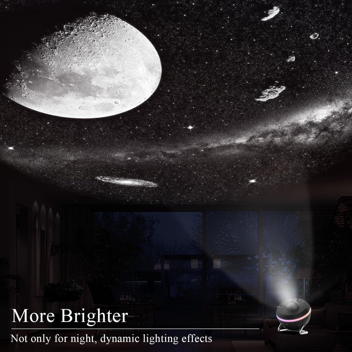 Galaxy Projector, Star Projector with Meteor & 4 Varicolored Lighting Effects, Jellyfish Projector Night Light Space Starry Sky Projector for Bedroom, Ocean Wave Projector for Kids Adults