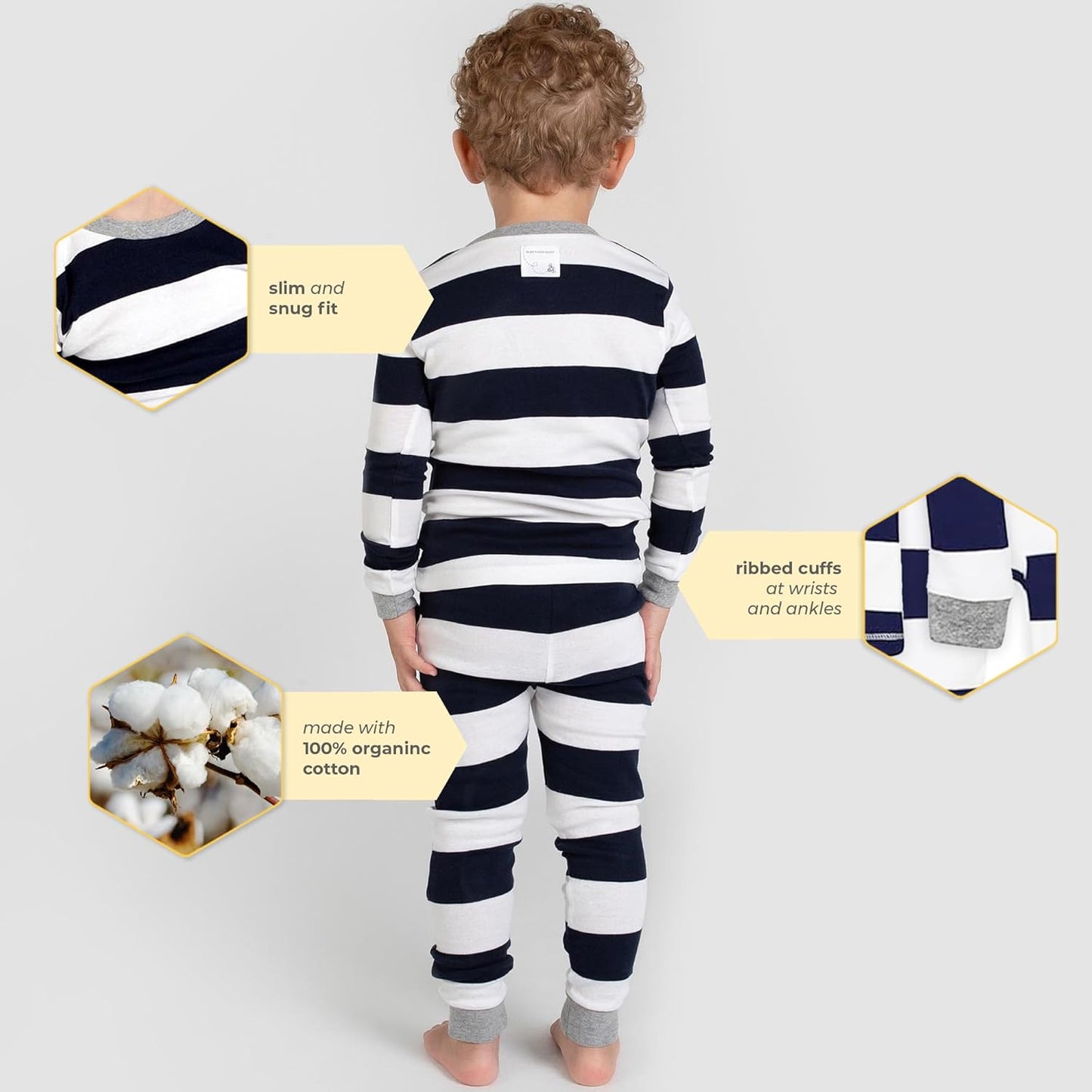 Burt's Bees Baby Boys' 2-Piece Long Sleeve Tee and Pants Organic Cotton Pajama Set