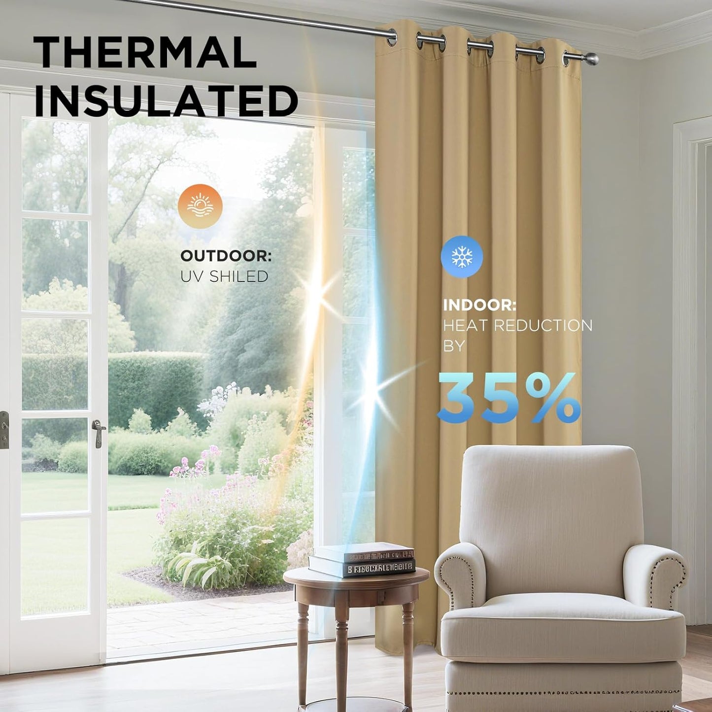 Joydeco Blackout Curtains 120 Inch Length 2 Panels Set, Thermal Insulated Long Curtains& Drapes 2 Burg, Christmas Drapes for Living Room Bedroom Window