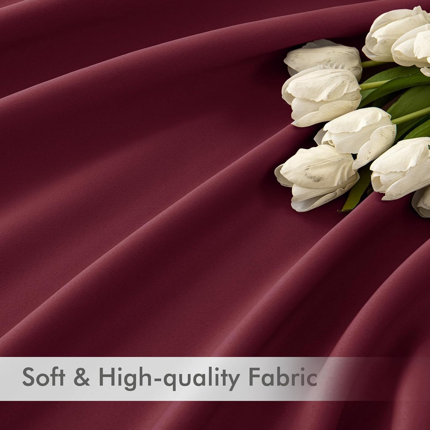 MIULEE Wine Red Back Tab Blackout Curtains 102 Inch Long 2 Panels Set for Bedroom, Rod Pocket/Pinch Pleated Thermal Insulated Living Room Darkening Light Blocking Floor to Ceiling Drapes