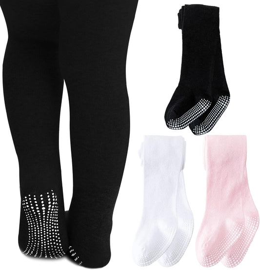 Mini angel Baby Tights Non Slip Baby Girl Tights Plain/Shoe-Look Leggings Seamless Pantyhose Warm Cotton Leggings Non-Skid