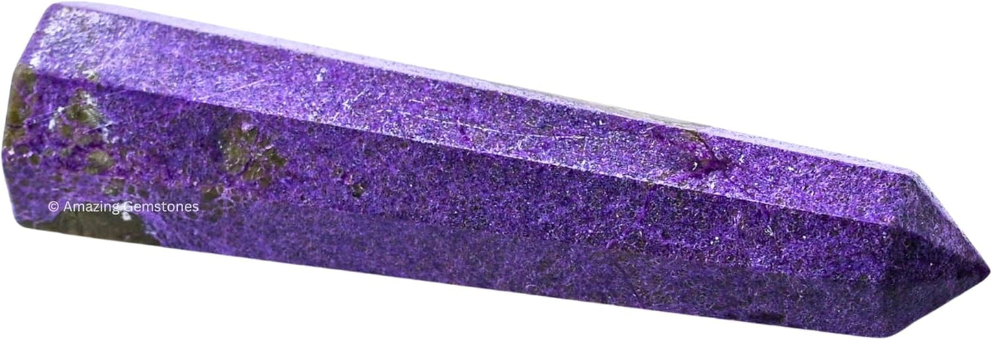 Amazing Gemstone Stichtite Crystal Towers - Natural Healing Crystal Point Obelisk for Reiki Healing and Crystal Grid (3 Inch)