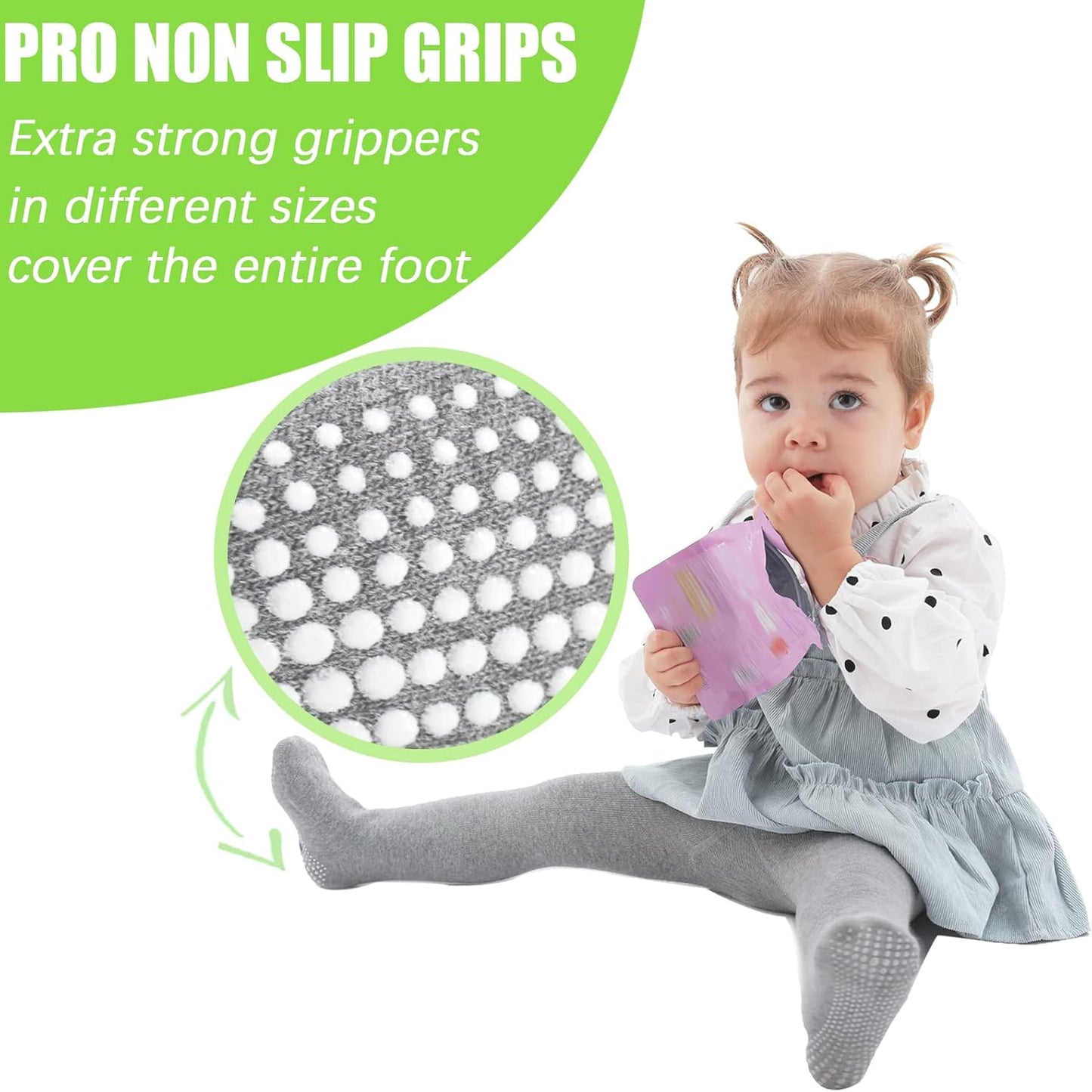 Mini angel Baby Tights Non Slip Baby Girl Tights Plain/Shoe-Look Leggings Seamless Pantyhose Warm Cotton Leggings Non-Skid