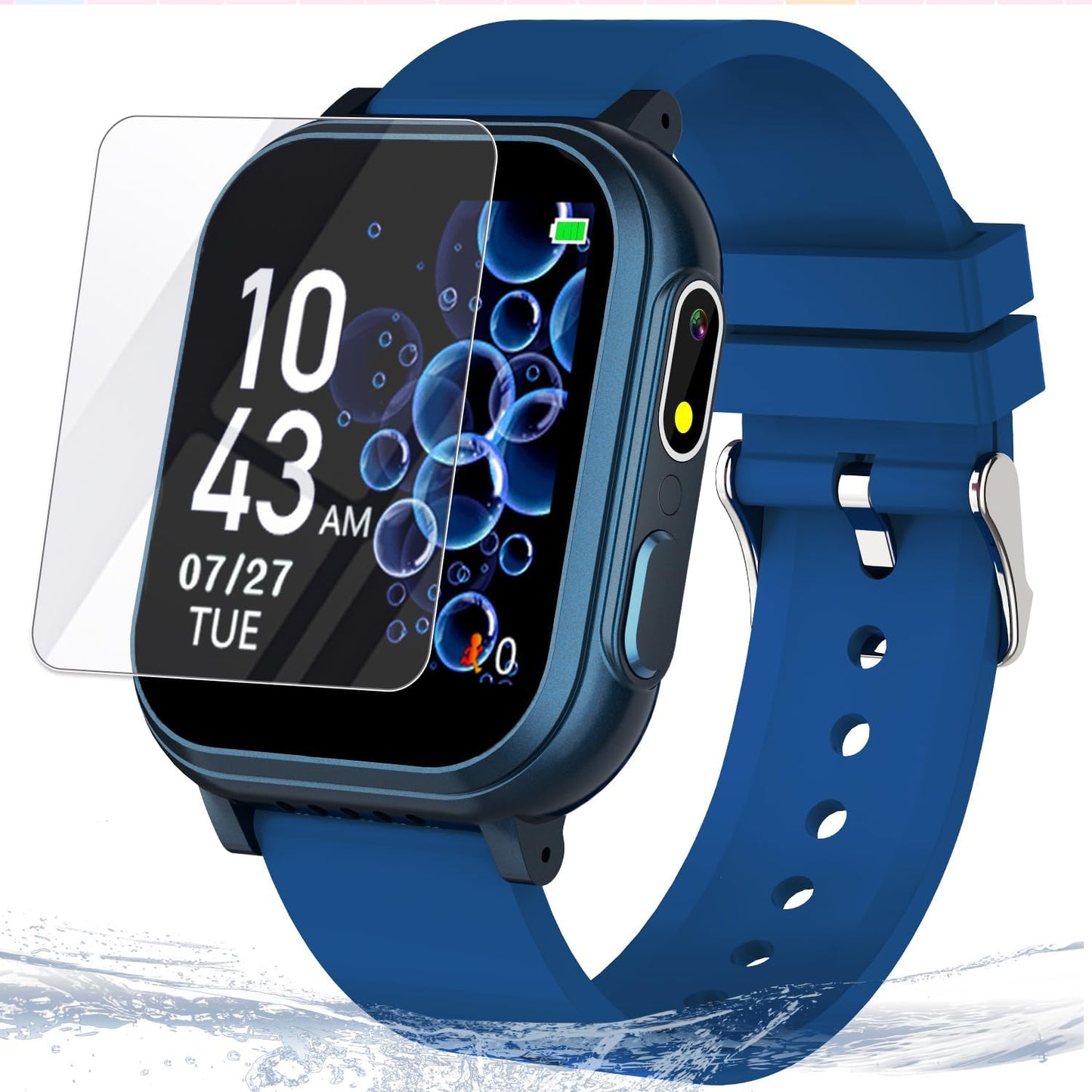 Kids Waterproof Smart Watch with 32 Games Dual Camera Music Player Pedometer Habit Tracking HD Screen Protectors Lanyard Flashlight Storybook, Smart Watch for Kid Birthday Gifts for 5-12 Year Olds Boy