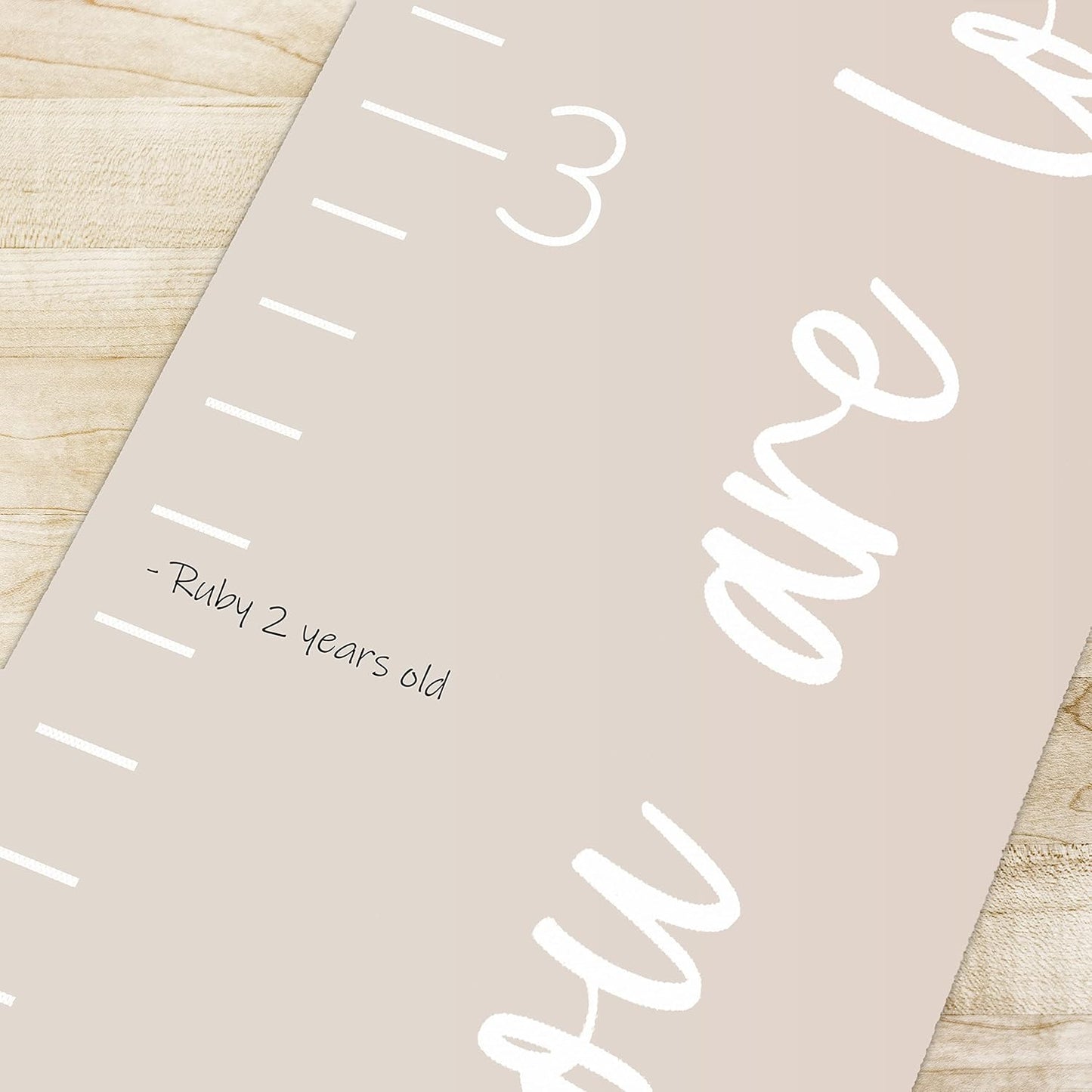 Morxy Canvas Growth Chart for Kids - Unisex Kids Room Wall Decor - Measuring Height Chart- Wall Tape with Height Chart for Kids (Canvas Loved Beyond Measure, Beige)