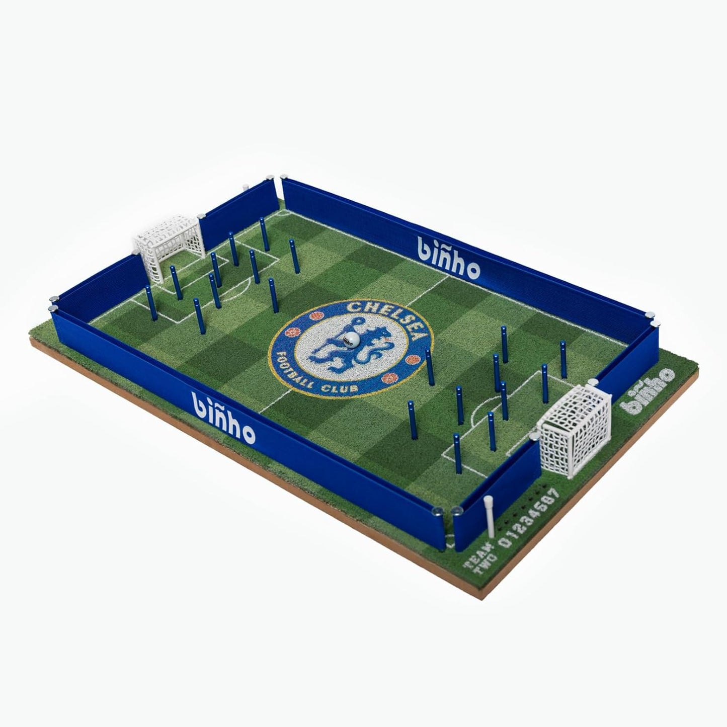 Binho Board Classic Board Game Chelsea Edition - 2-Player Fast-Paced Finger Flicker Pinball Family Board Games - Portable Tabletop Sports Game Set for Any Occasion