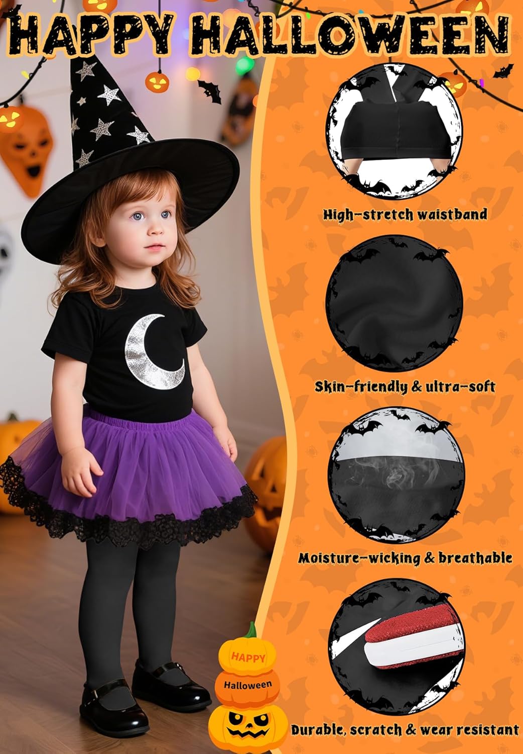 Ultra Soft Toddler Ballet Tights for Girls - Footed Dance Tights Colorful Baby Girls Leggings for Daily Party Halloween 1-6T