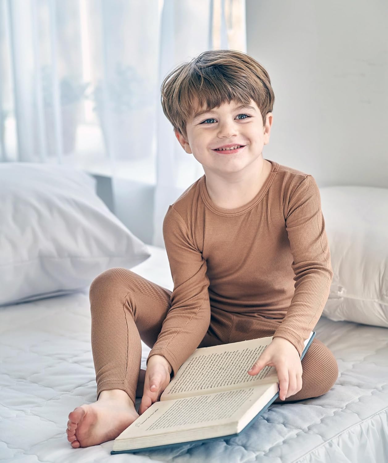 AVAUMA Baby Boys Girls Pajama Set Kids Toddler Snug fit Ribbed Sleepwear pjs for Daily Life Style