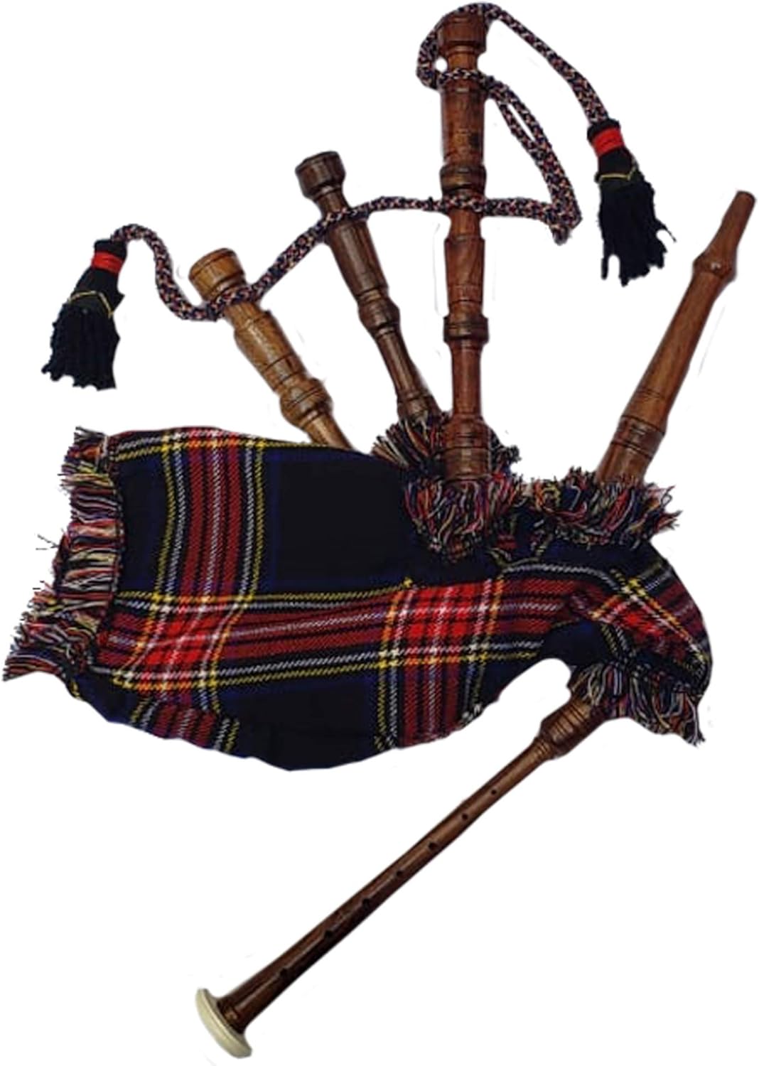 New Baby Mini Bagpipe Toy Tartans Miniature Playable with Cord Free 2 Reed