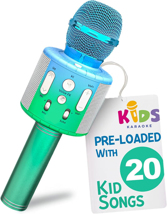 Move2Play, Kids Karaoke Microphone | Includes Pre-Loaded Songs & Bluetooth | Kids Birthday Party Gift | Toy for All Ages 2, 3, 4, 5, 6+ Year Old Girls, Boys & Toddlers