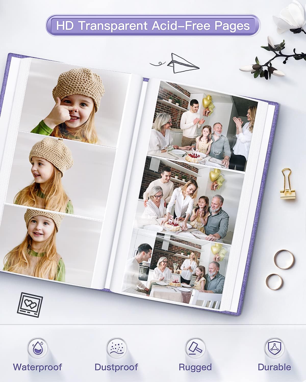 popotop Photo Album 4x6-420 Photos Photo Books with 420 Horizontall Pockets,Linen Cover Albums for Family Wedding Anniversary Baby Vacation Pictures