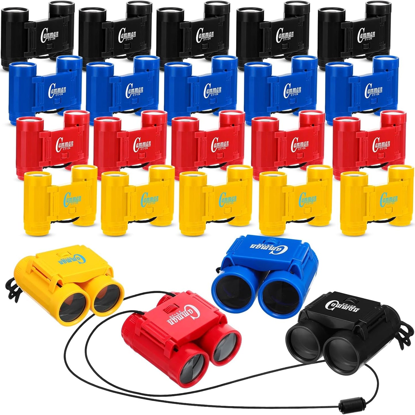 Libima 24 Pcs Toy Binoculars for Kids with Neck String, 3.74x2.56'' Novelty Binoculars Bulk for Age 3-12 Years Bird Watching, Camping Party Favor for Safari, Jungle, Explorer, Themed Birthday Party