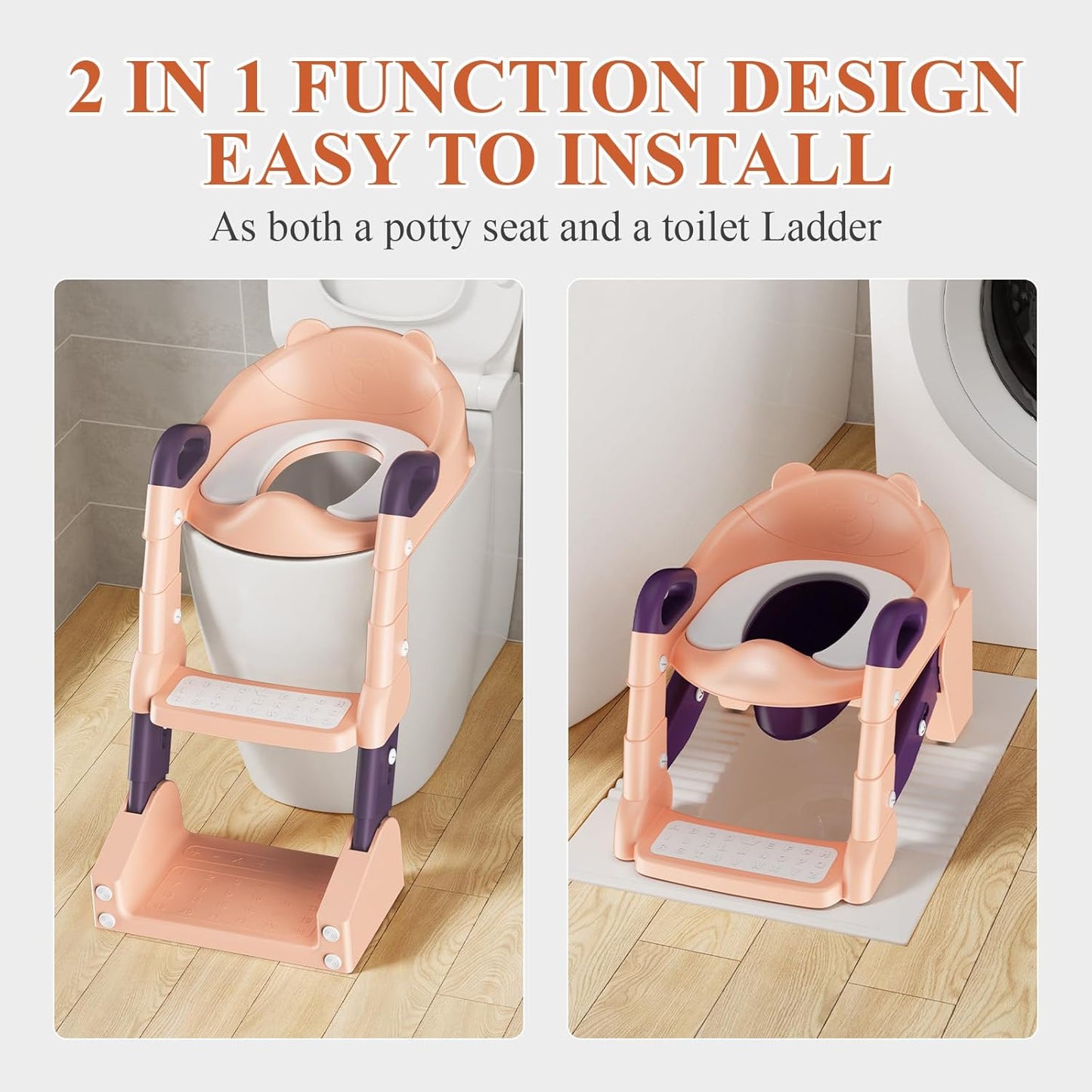 Potty Training Seat, Toddler Toilet Seat for Little Boys Girls, Potty Training Toilet with Urinals, Toddler Step Stool Ladder and Splash Guard